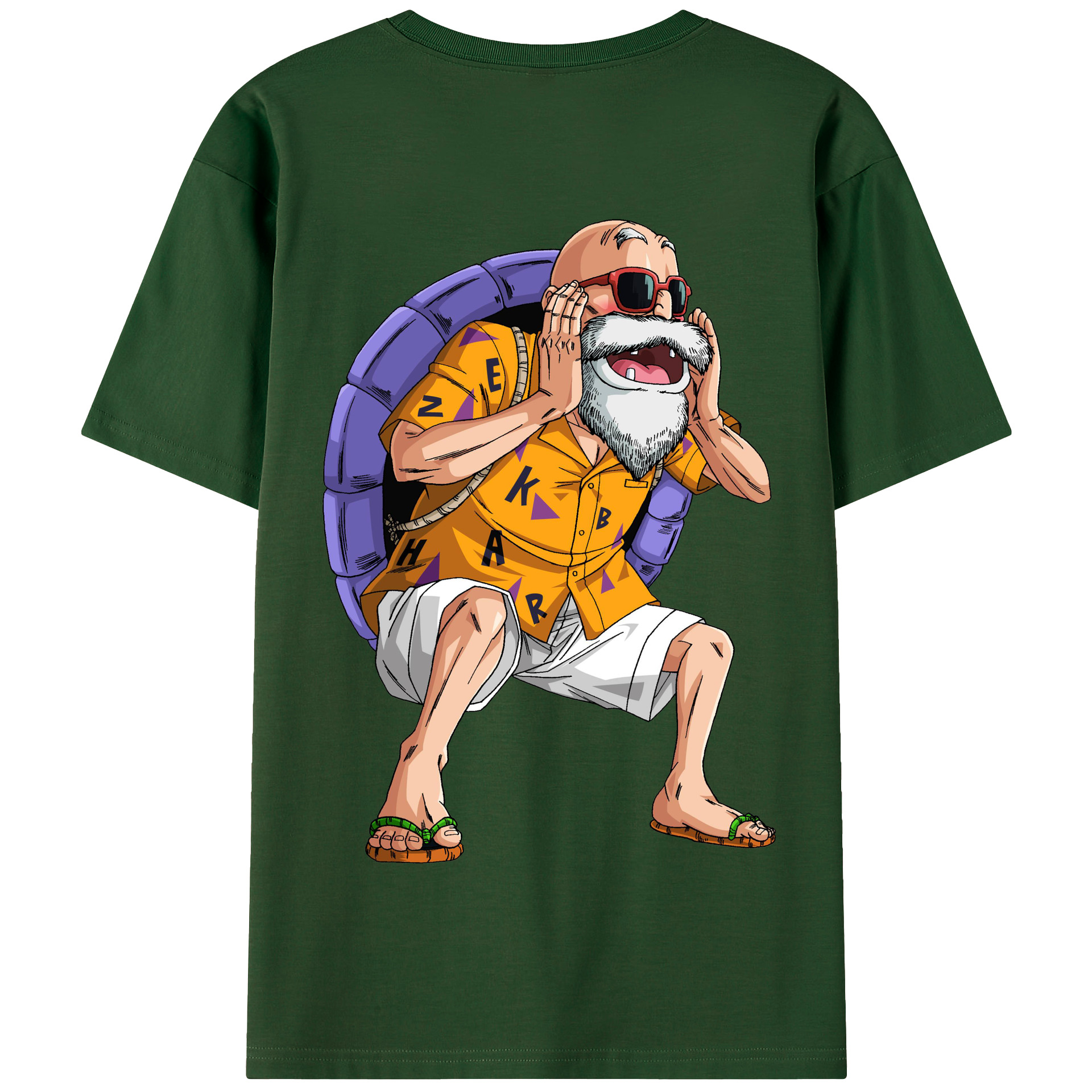 （画像用） ドラゴンボール 亀仙人（かめせんにん） DRAGON BALL Master Roshi Kame Sennin 綿100％半袖Tシャツ（背面プリント）